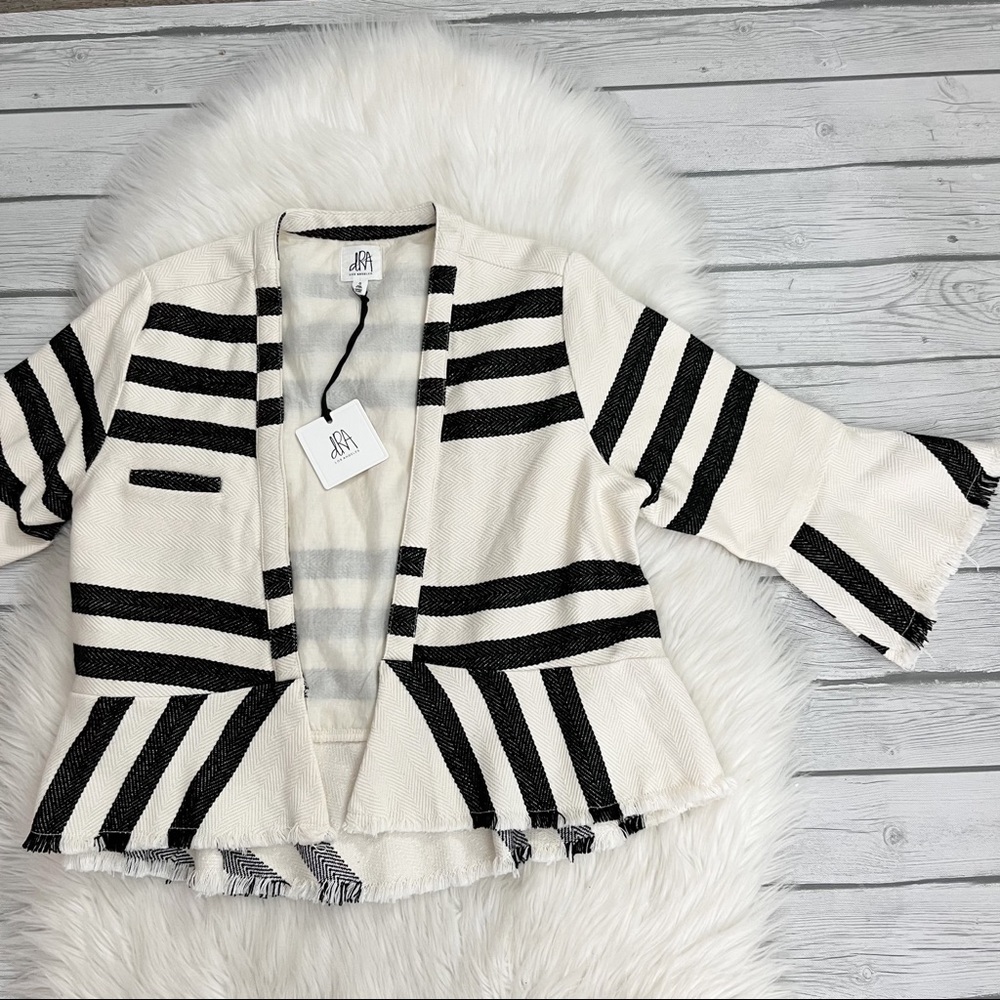Anthropologie dRA Cream and Black Bell Sleeve Jacket